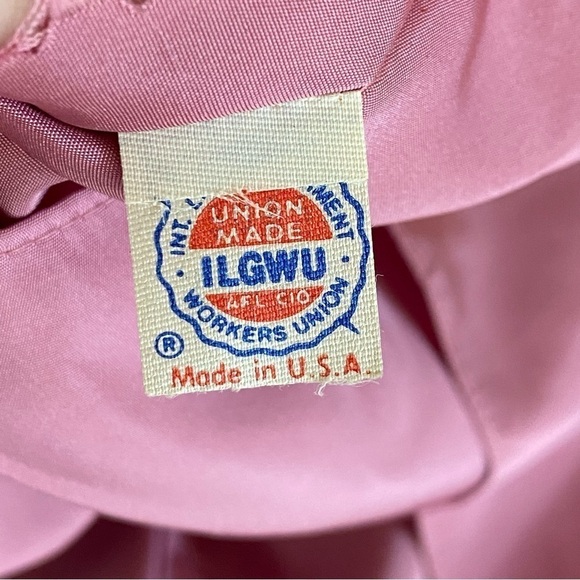 VTG Pink Ruffles Lace Prom Pageant Gown SOUTHERN BELLE Dress Barbiecore 11 / 12 - Picture 6 of 12